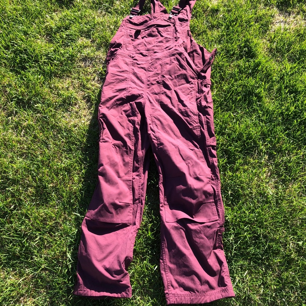 Duluth Trading Company burgundy overalls